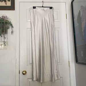 Nasty Gal Long white satin maxi skirt